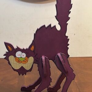Purple Halloween Cat art piece